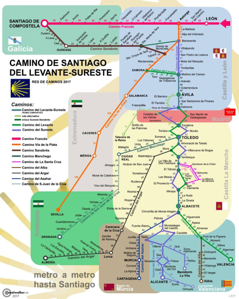 Mapa de Camino Levante